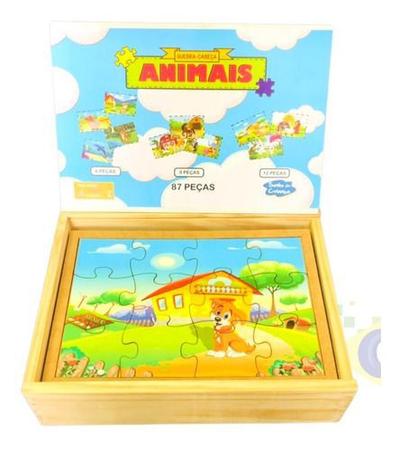 10 Jogos Quebra Cabeça Infantil Animais Educativo C/ Moldura