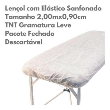 10 Lençol Descartável Maca Elastico 2,00X0,90 Hospitalar Tnt - Aradesc Imagem de 10 Lençol Descartável Maca Elastico 2,00X0,90 Hospitalar Tnt