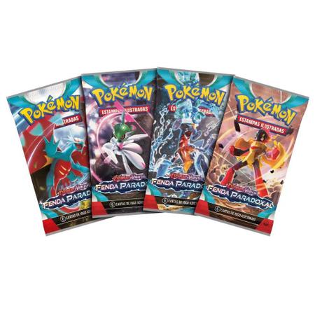 Imagem de 10 Pacotes Booster Pokémon 60 Cartas Escarlate e Violeta Fenda Paradoxal Copag