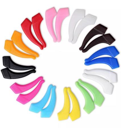 Imagem de 10 Pares Gancho Trava Suporte Arco Silicone Óculos Orelha adulto infantil armação roupa bike beans cordinha corrente chilli plaqueta masculina feminin