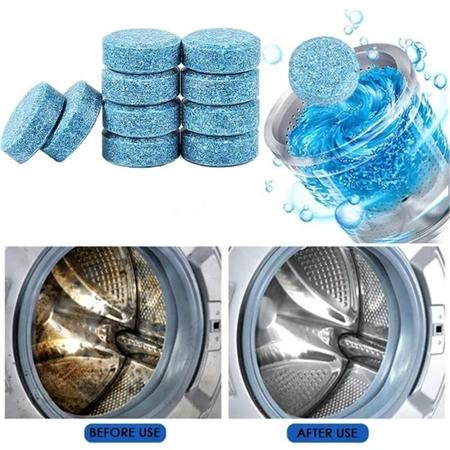 Imagem de 10 Pastilhas Para Máquina De Lavar Roupa Higieniza Desinfeta Tira Mau Cheiro