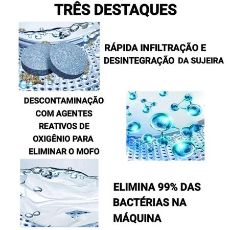 Imagem de 10 Pçs Pastilhas Limpa Tambor Cesto Máquina De Lavar Roupas Antibactéria