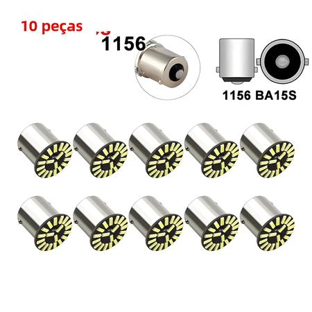 Imagem de 10 Peças de Lâmpadas LED para Carro - P21W, P21/5W, BA15S, 1156, BAY15D, 1157 (Freio, Ré e Seta)