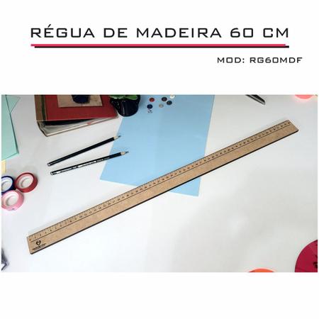 Imagem de 10 Régua 60cm Madeira Modelagem Estilista Corte Costura FenX