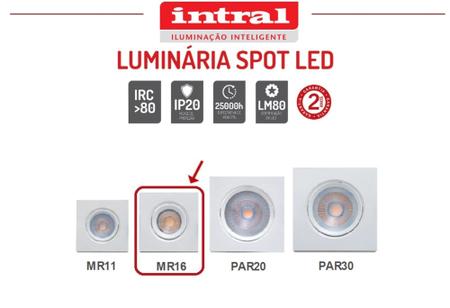 Imagem de 10 Spots Led Embutir Mr16 4,5w Luz Branco-frio Bivolt Intral