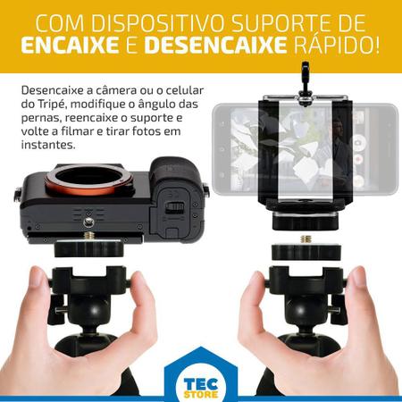 Imagem de 10 Tripés para Câmera e Celular Flexível 30 cm mais Acessórios