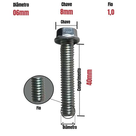 10 Un Parafuso M06X40 Ch 8 Tampa Lateral Moto Honda Titan CG - TOURO Imagem de 10 Un Parafuso M06X40 Ch 8 Tampa Lateral Moto Honda Titan CG