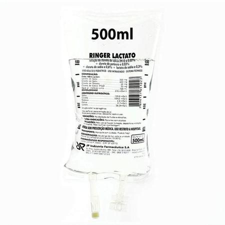 Imagem de 10 un soro ringer lactato 500 ml + equipo e agulha 40x12 jp fluidoterapia