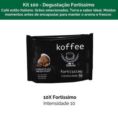Imagem de 100 cápsulas para nespresso - café fortissimo - cápsula compatível koffee