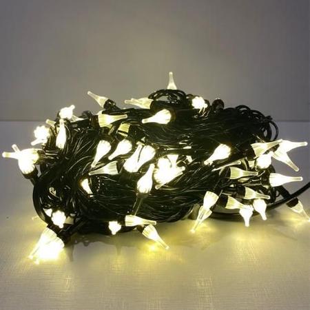Imagem de 100 Lâmpadas Pisca Pisca Formato Bico Luz De Led Natal Branco Quente