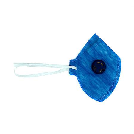 Imagem de 100 Máscaras Descartáveis com Respirador KN910 PFF2 Azul com Clip Nasal