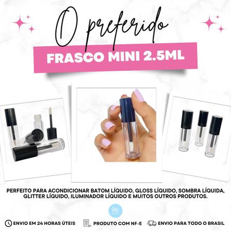 Imagem de 100 Mini Frasco Gloss Batom Maquiadora Retoque - Amostras