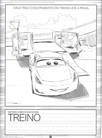 Livro 100 Páginas para Colorir Carros 3 Disney Bicho Esperto