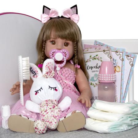 Bebe Reborn Boneca Polly Enxoval Menina Real Original