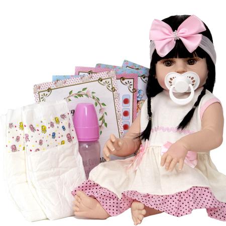 Bebê Boneca Reborn Morena 100% Silicone Pode Banho + Itens - Cegonha Reborn  Dolls - Boneca Reborn - Magazine Luiza