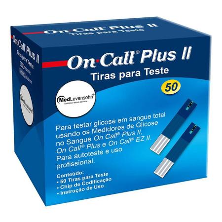 Imagem de 100 Tiras para Medição de Glicose ( 2 TUBETES ) - On Call Plus 2