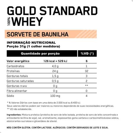 Imagem de 100% Whey Gold Protein Standard New 2,27Kg 5 LBS Optimum Nutrition