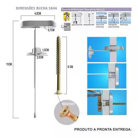 Imagem de 100pcs Bucha Nylon Sk44 Gesso Drywall Bloco Parafuso Philips