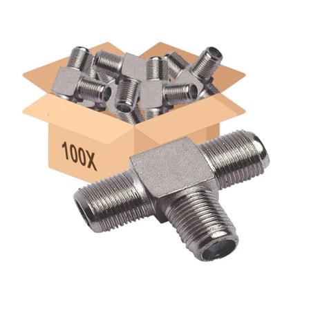 Imagem de 100pcs Emenda F Tipo T 3 Fêmeas Cabo Coaxial Rg6 Rg59