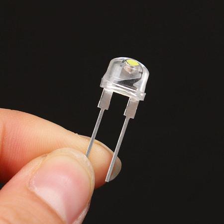 Imagem de 100x led chapeu de palha 8mm branco