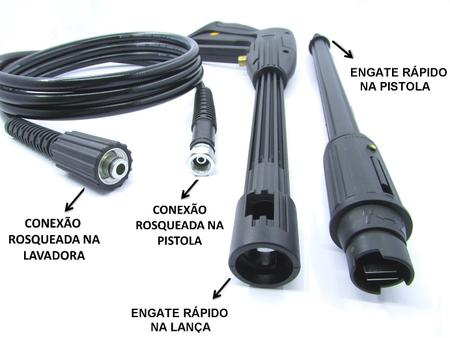 Imagem de 10m Mangueira Kit Pistola e Lança Wap Eco Fit 2200 Lavadora Alta Pressão