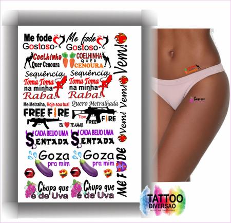 Imagem de 110 Tatuagens Temporária Depilação Intima  Frases E Imagens