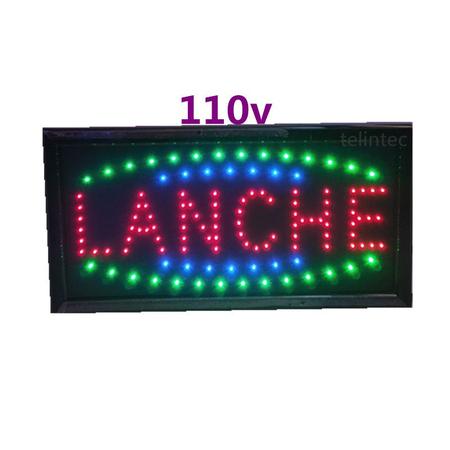 Imagem de 110v Placa Luminoso letreiro escrito LANCHE  led piscando