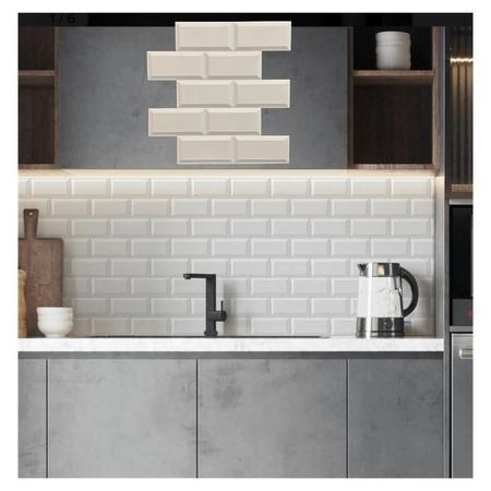 Imagem de 12 chapas flexivel placas 3d decoracao cozinha metro white