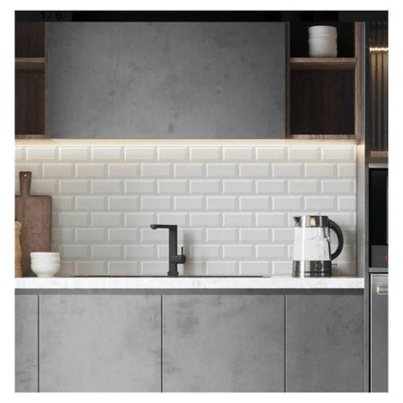 Imagem de 12 chapas flexivel placas 3d decoracao cozinha metro white