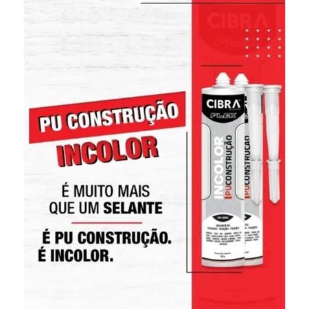 Imagem de 12 Cola Selante Adesiva Pu Construção 240g Incolor Transp