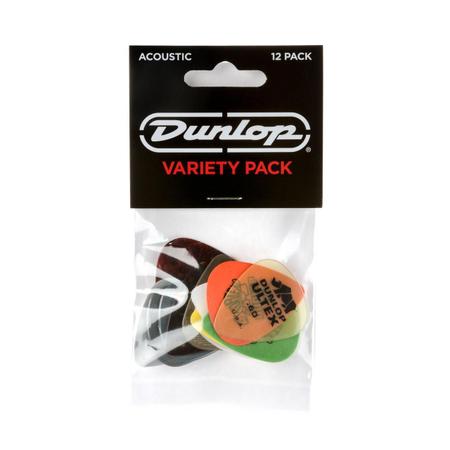 Imagem de 12 Palhetas Sortidas Dunlop Kit Variety Pack Acoustic Pvp112