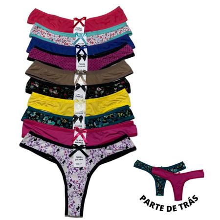 Imagem de 15 Calcinha Conforto Tanga Dia a Dia Cores Lisas e Estampadas Isa Bella Lingerie