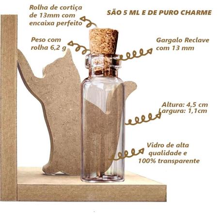 Imagem de 15 Míni Vidrinho 5ml Com Rolhas Para Pingente Lembrancinha e Mínis Terrários