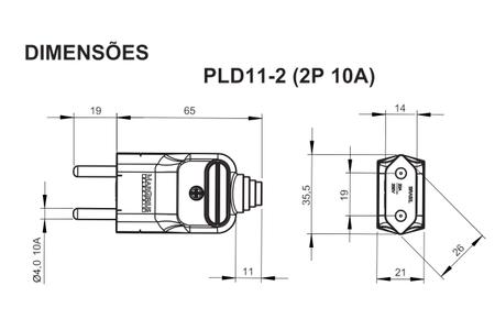 15 Plug Plugue Tomada Macho 2 Pinos 10a Preto Prensa Cabos Margirius Imagem de 15 Plug Plugue Tomada Macho 2 Pinos 10a Preto Prensa Cabos Margirius