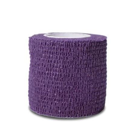 Imagem de 15 Unidades de Bandagem Coesiva Autocolante 5cm x 4,5m - Roxo Escuro para Pets, Exercício Funcional, Tatuadores, Imobilização de Articulações