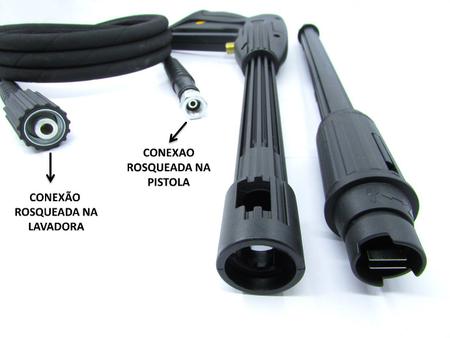 Imagem de 15m Mangueira Kit Pistola e Lança Wap Silent Power 2800 Trama de Aço Lavadora Alta Pressão