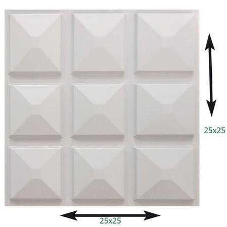 Imagem de 16 Placas Revestimento Parede Alto Relevo Painel 3d 25x25 1m² (branco) *Alto adesivo