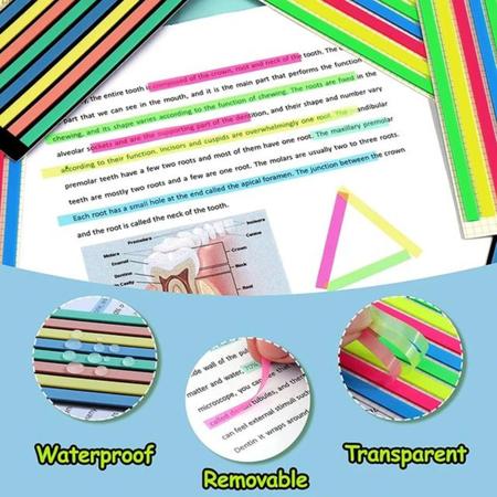 Imagem de 160 Adesivos Coloridos Transparentes Etiqueta Autocolante Marca Texto Livro com 160 Flags