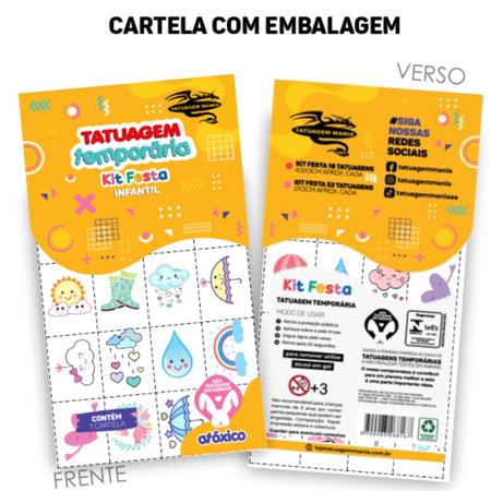 Imagem de 160 Tatuagem Infantil Temporária Chuva de Amor  Kit Festa 32-045