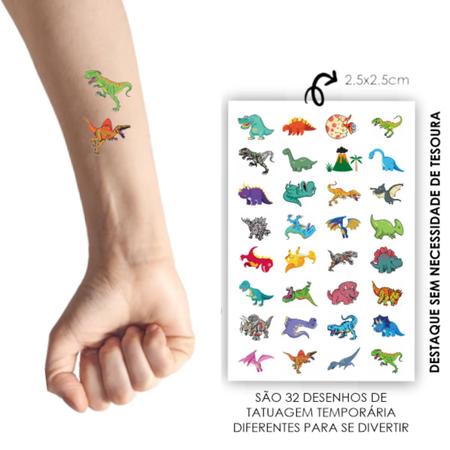 Imagem de 160 Tatuagem Infantil Temporária Dinossauros  Kit Festa 32-017