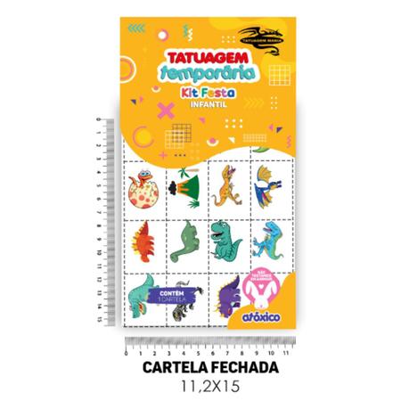 Imagem de 160 Tatuagem Infantil Temporária Dinossauros  Kit Festa 32-017