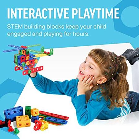 Imagem de 163 Peças STEM Toys Kit, Construção educacional De Construção Blocos De Aprendizagem Conjunto de Aprendizagem para Idades 3 4 5 6 7 8 9 10 Anos Meninos e Meninas por Brickyard, Melhor Brinquedo Kids, Jogos Criativos e Atividade Divertida