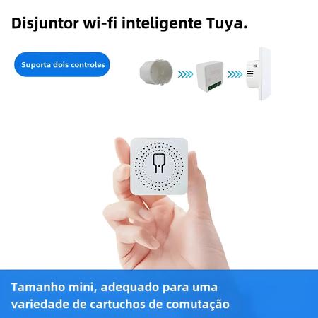 Imagem de 16A WiFi Smart Switch Tuya Mini Controle De 2 Vias Automação Residencial Inteligente Alexa Google