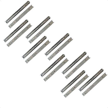 18 Corrediças Telescópicas 25cm Gaveta Trilho Zinca. 9Pares - Rayco Imagem de 18 Corrediças Telescópicas 25cm Gaveta Trilho Zinca. 9Pares