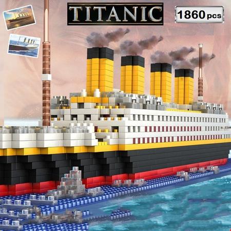 Imagem de 1860 peças blocos de montar mega navio titanic (com ou sem caixa)