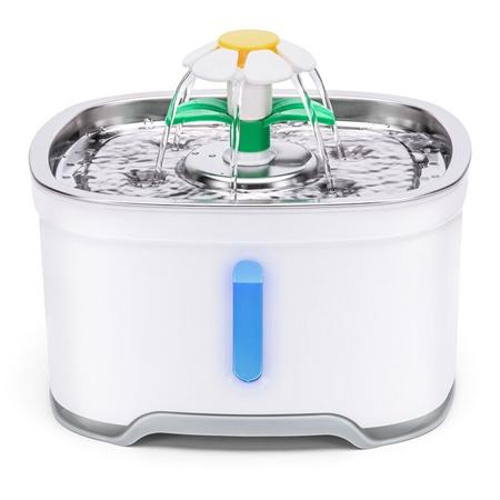 Imagem de 2.4L Fonte automática de água para gato de estimação com LED Elétrico USB Dog Cat Pet Automatic Bebedouro de Animais de Estimação Suprimentos de alimentação e rega de gatos