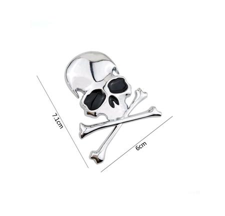 Imagem de 2 Adesivos Caveira 3d, Skull, Emblema, Moto, Carro