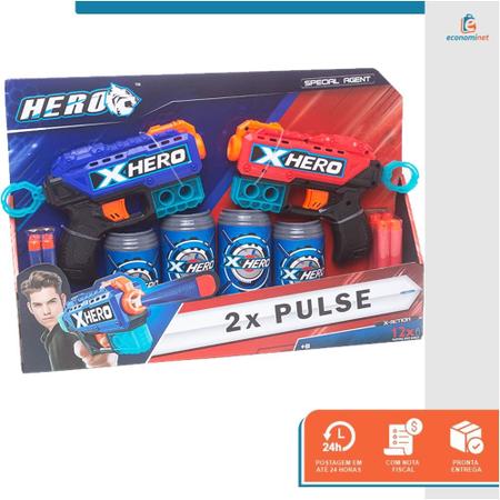 Arminha de Brinquedo tipo Nerf Hero Infantil Criança Lançador de Dardos  Estimula Alta Precisão 6 Dardos Vermelho - Baby Style - Lançadores de  Dardos - Magazine Luiza