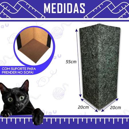 Imagem de 2 Arranhador Canto De Sofá E Parede Para Gatos Cat Carpete CINZA