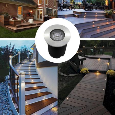 Imagem de 2 Balizadores Spot Led Smd Em Pvc De 1W Luz Branco Quente